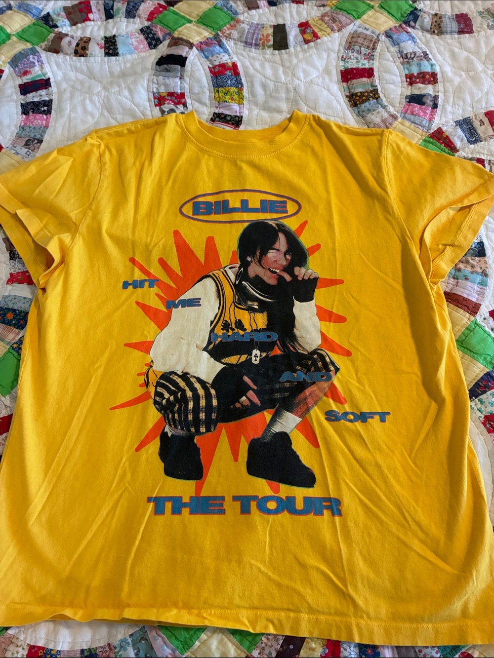 Billie Eilish Hit Me Hard & Soft The Tour Short Sleeve concert Tee - Yellow
